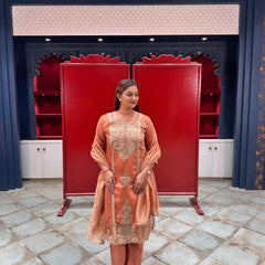 Rust Orange Kurta Set