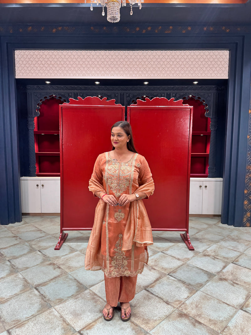 Rust Orange Kurta Set