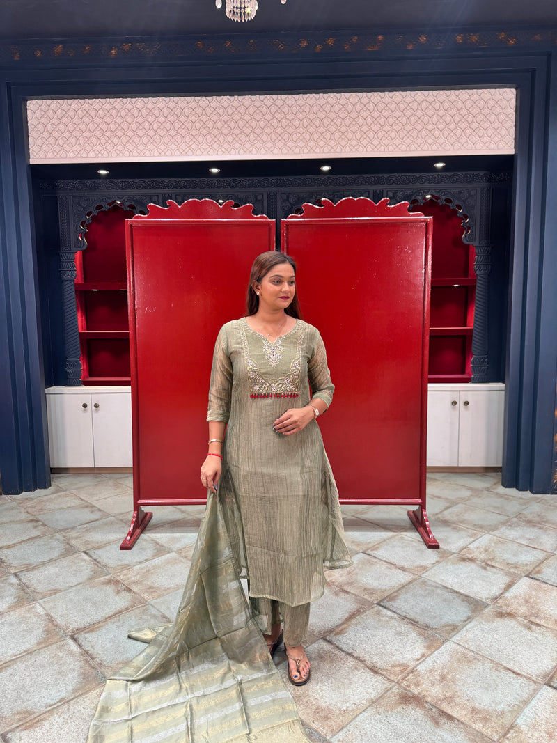 Olive Green Kurta Set