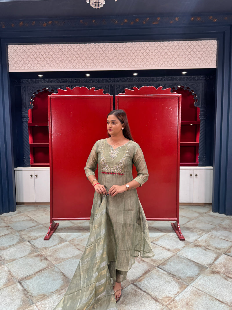Olive Green Kurta Set