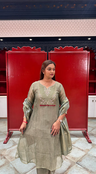 Olive Green Kurta Set