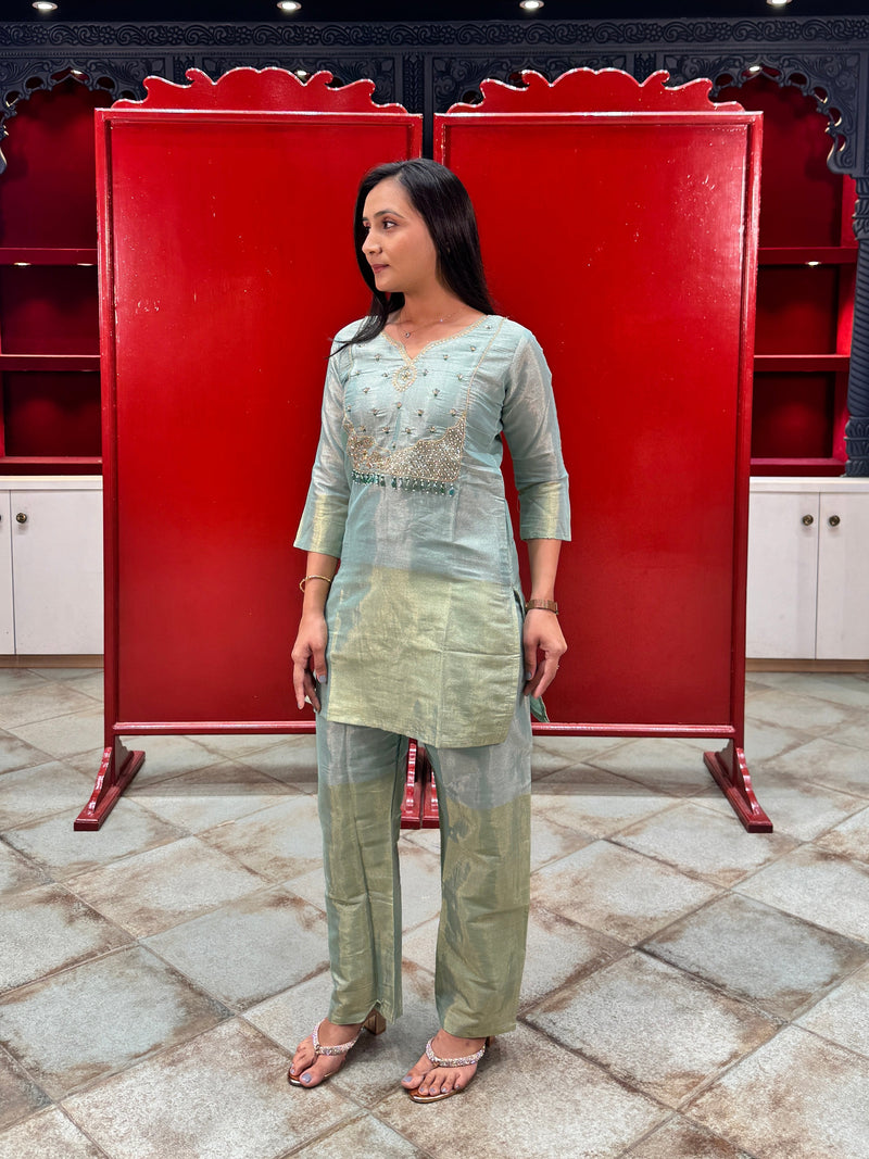 Sea Green & Gold Co-Ord Set