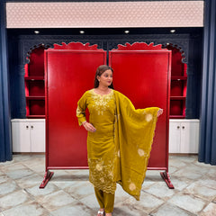 Olive Yellow Kurta Set