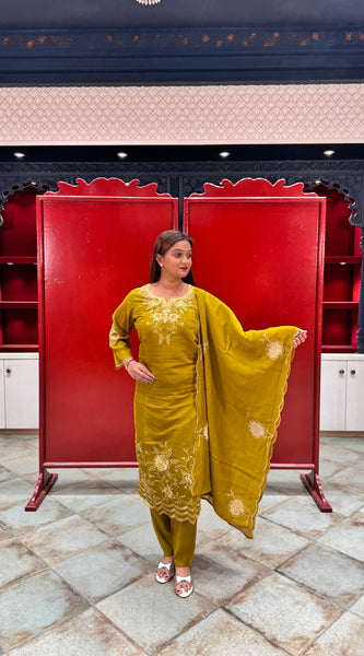 Olive Yellow Kurta Set