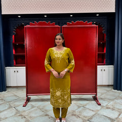 Olive Yellow Kurta Set