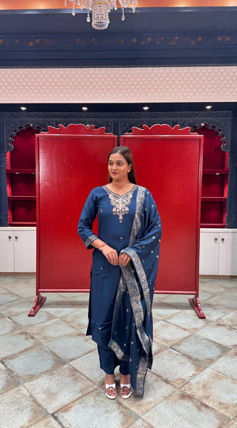 Blue Silk Kurta Set