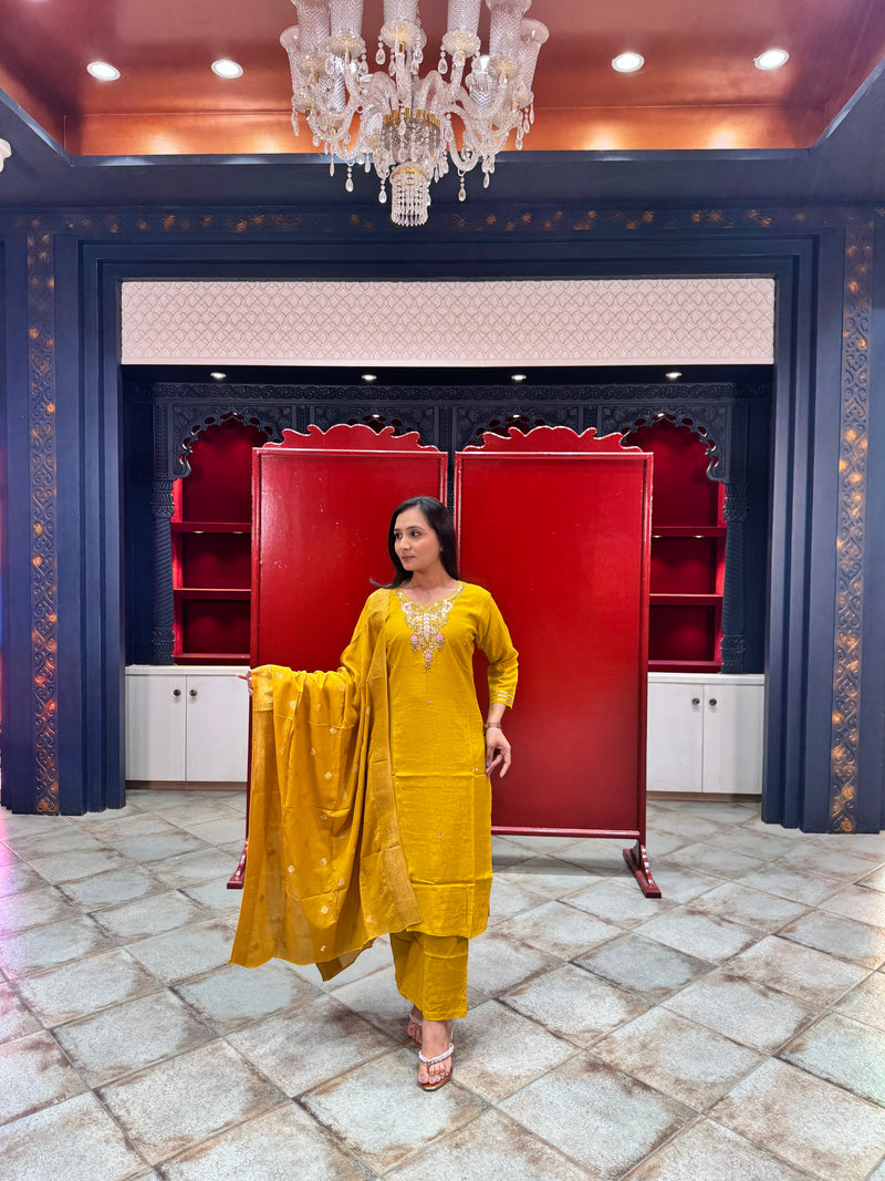 Mustard Yellow Kurta Set