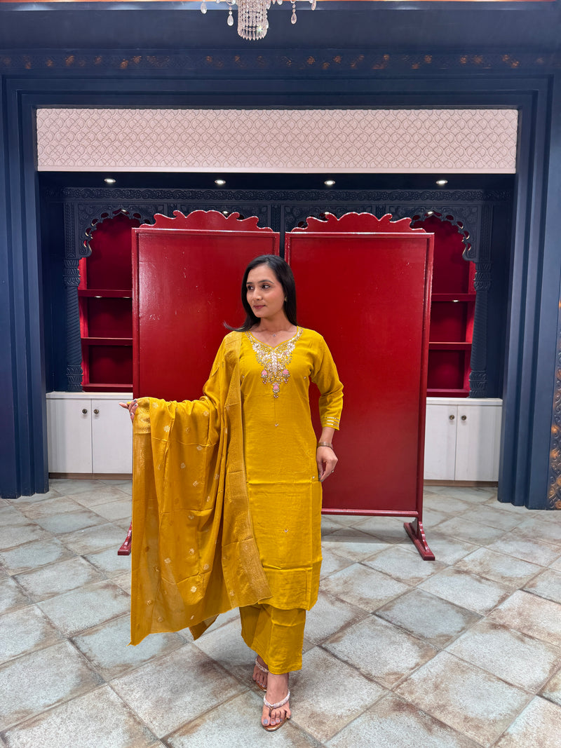 Mustard Yellow Kurta Set
