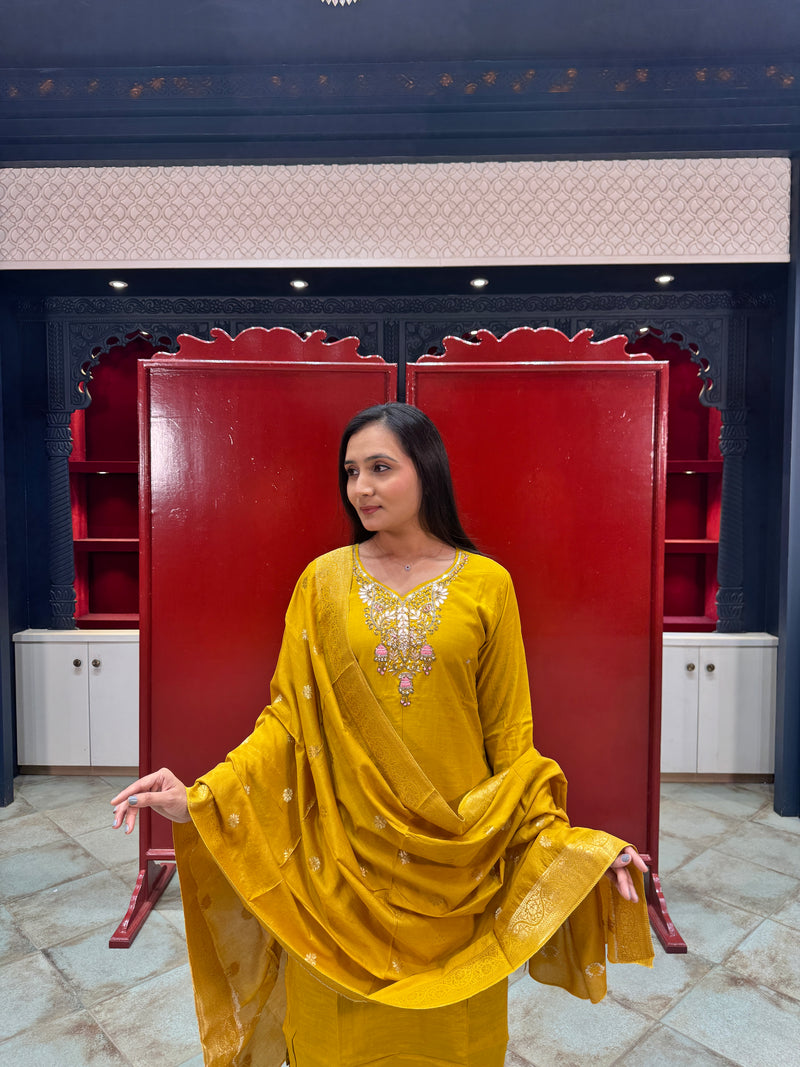 Mustard Yellow Kurta Set