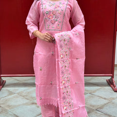 Blush Pink Floral Kurta Set
