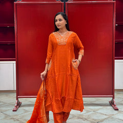 Rust Orange Kurta Set