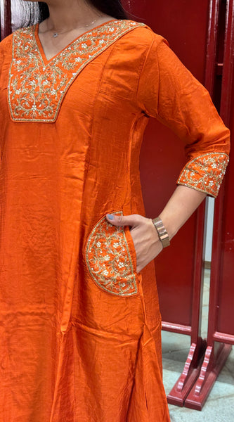 Rust Orange Kurta Set