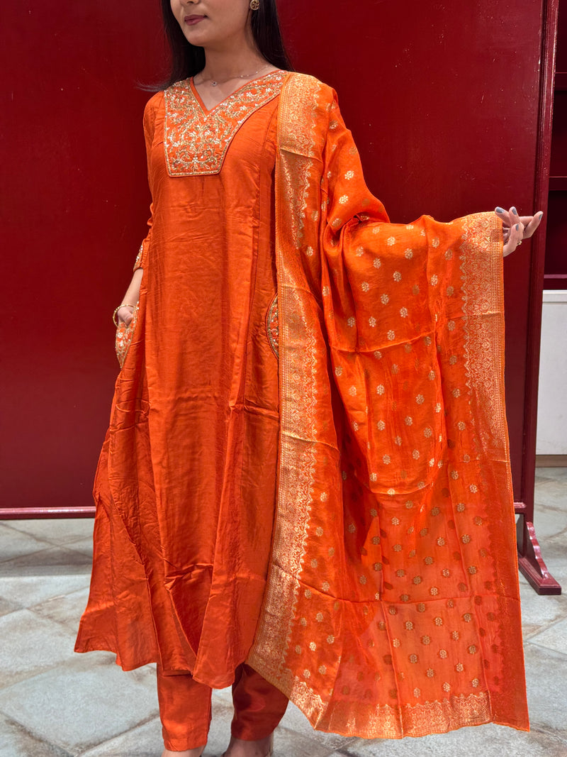 Rust Orange Kurta Set