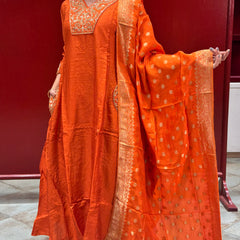 Rust Orange Kurta Set