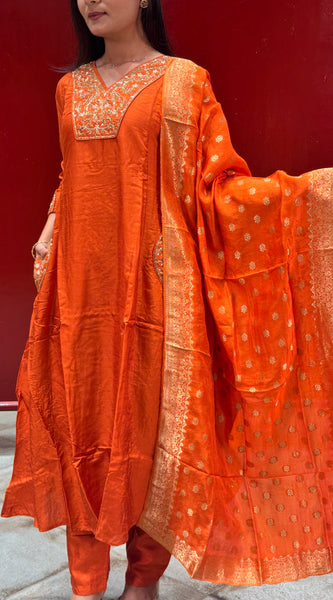 Rust Orange Kurta Set