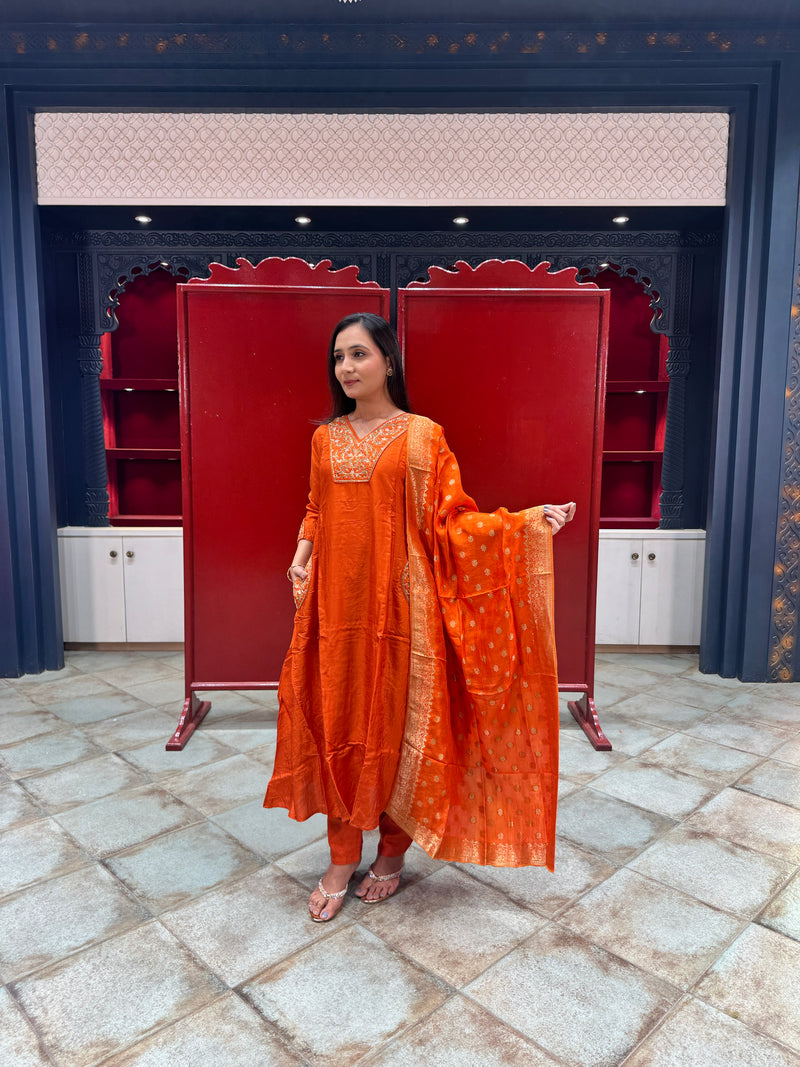 Rust Orange Kurta Set