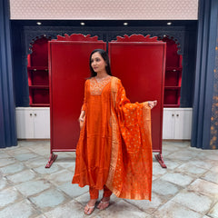 Rust Orange Kurta Set