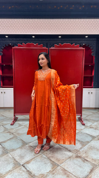 Rust Orange Kurta Set