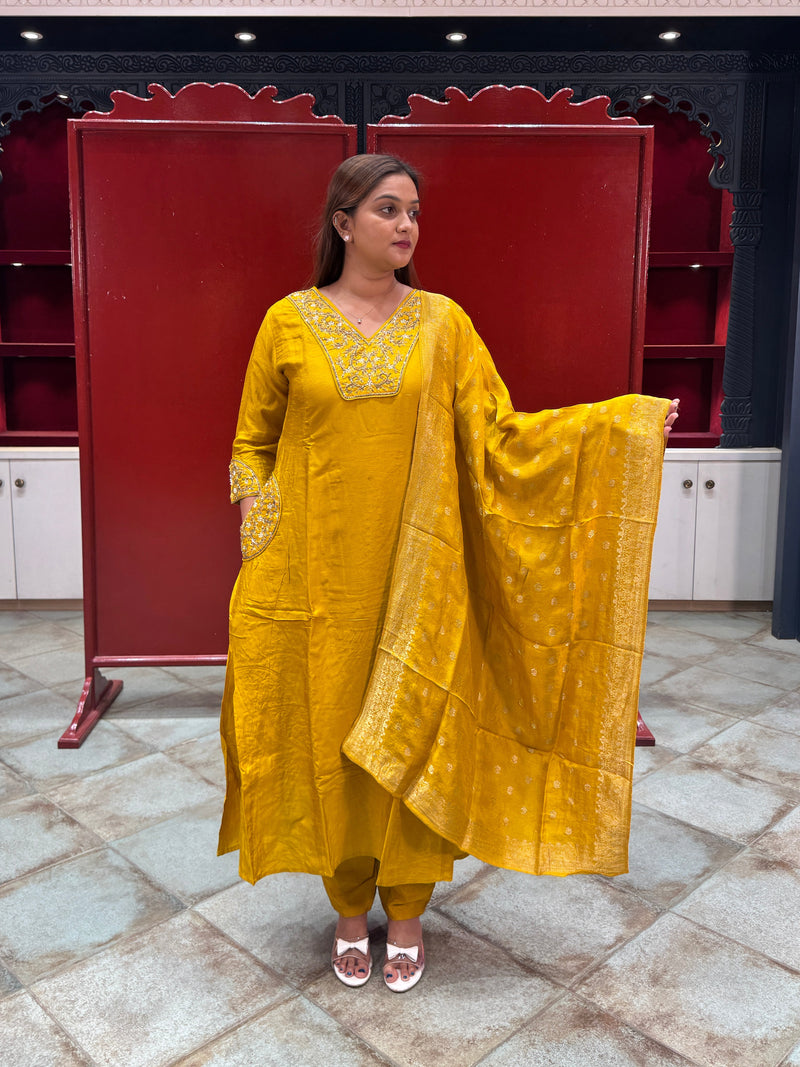 Mustard Yellow Kurta Set