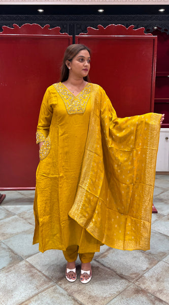 Mustard Yellow Kurta Set