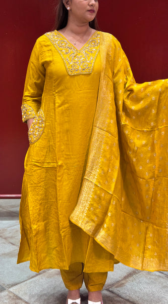 Mustard Yellow Kurta Set