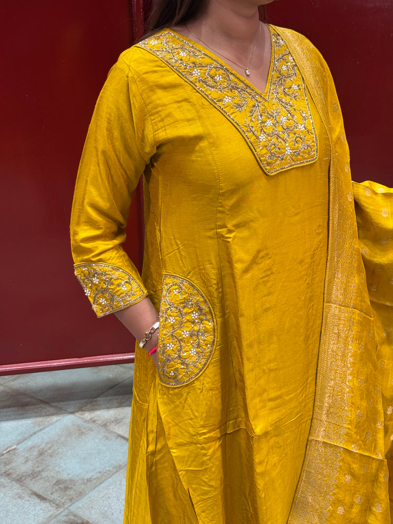 Mustard Yellow Kurta Set