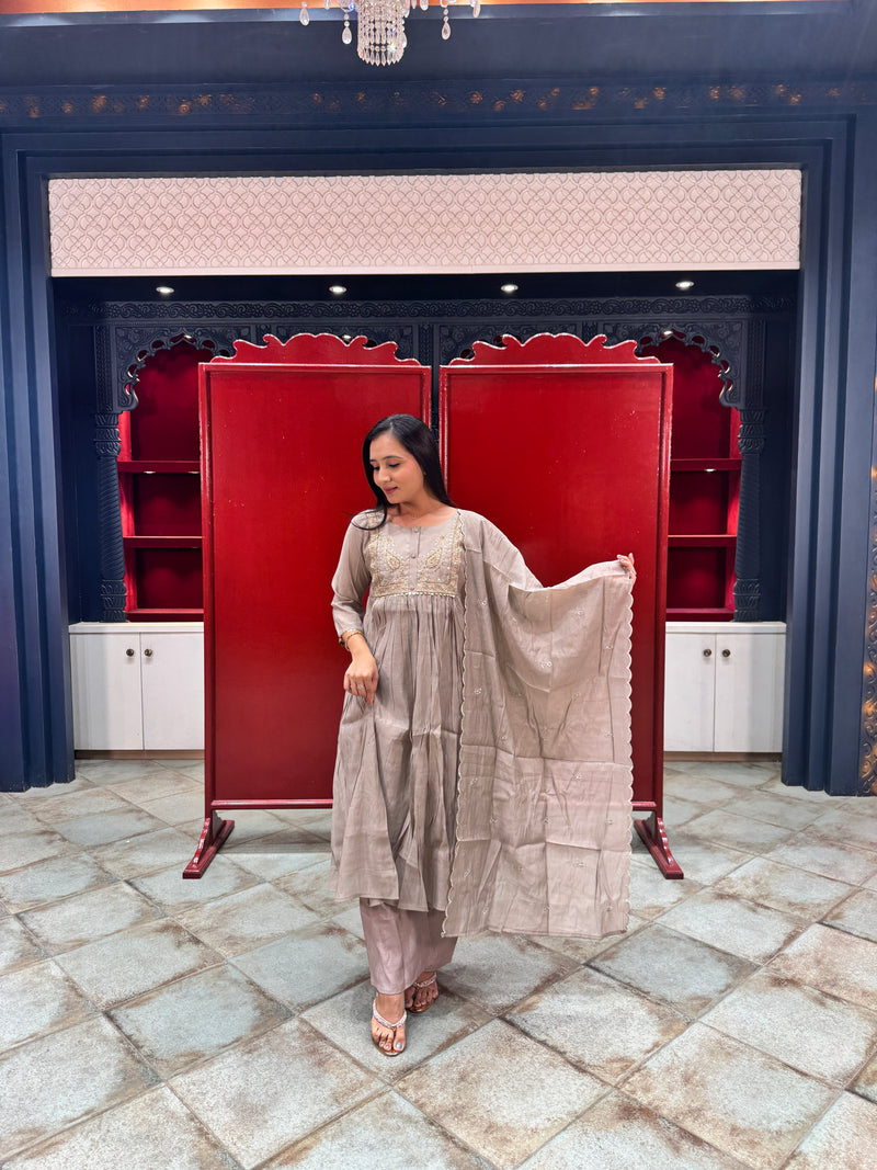 Taupe Grey Kurta Set