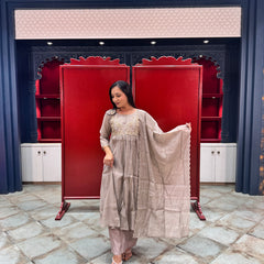 Taupe Grey Kurta Set