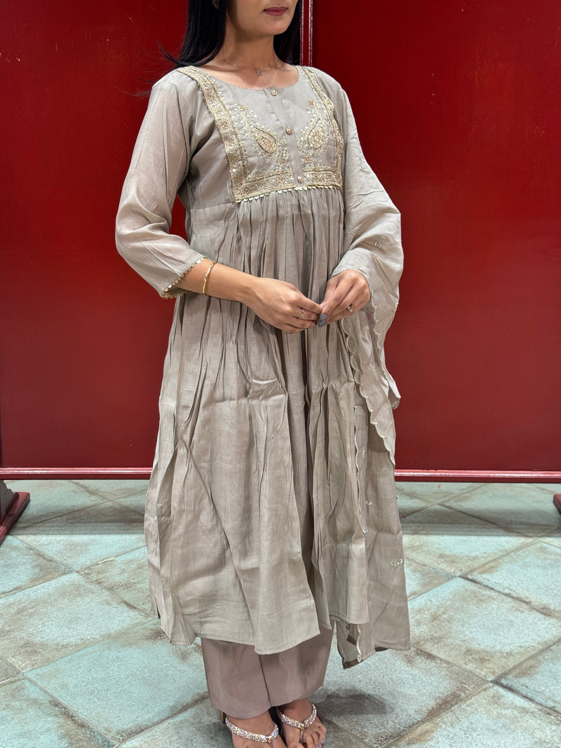 Taupe Grey Kurta Set