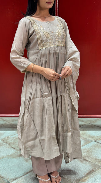 Taupe Grey Kurta Set