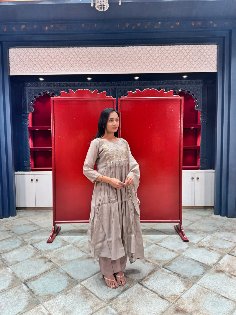 Taupe Grey Kurta Set