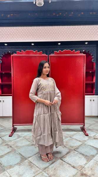 Taupe Grey Kurta Set