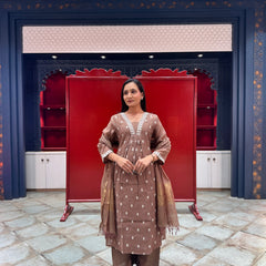 Taupe Brown Kurta Set