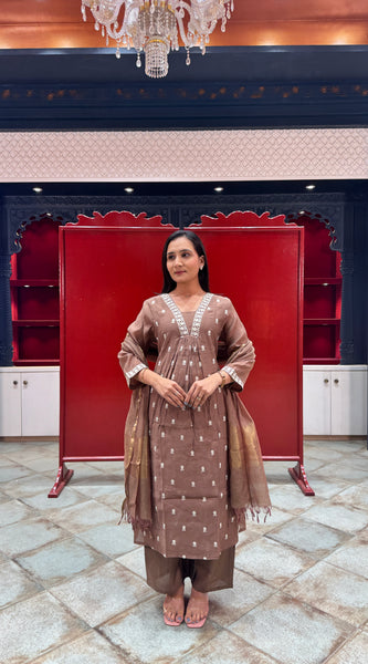 Taupe Brown Kurta Set