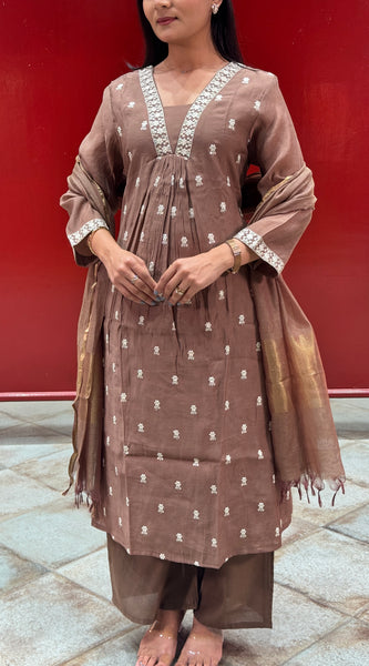 Taupe Brown Kurta Set
