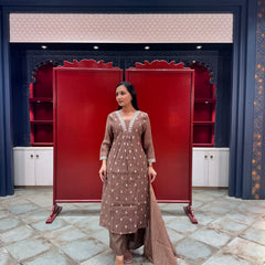 Taupe Brown Kurta Set