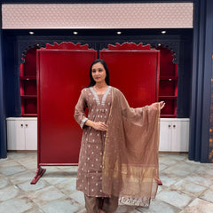 Taupe Brown Kurta Set