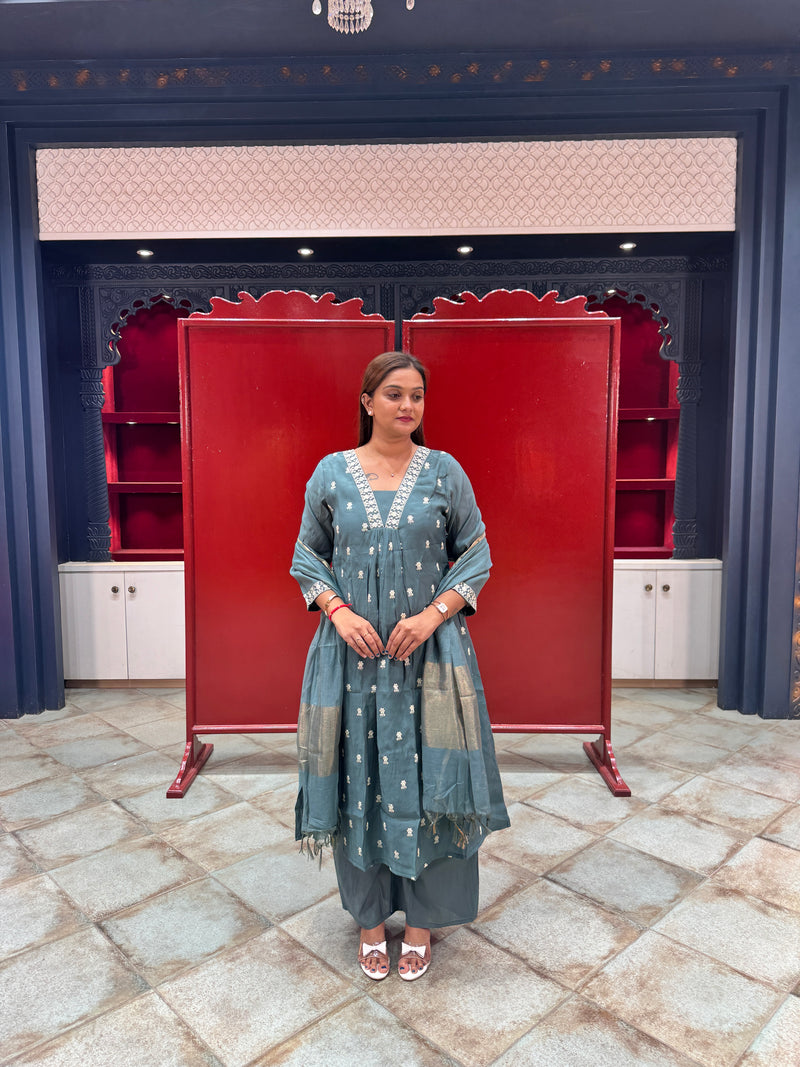 Teal Blue Kurta Set