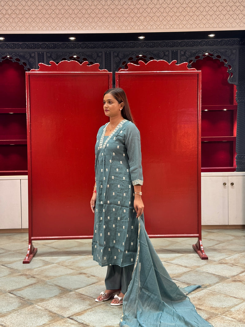 Teal Blue Kurta Set