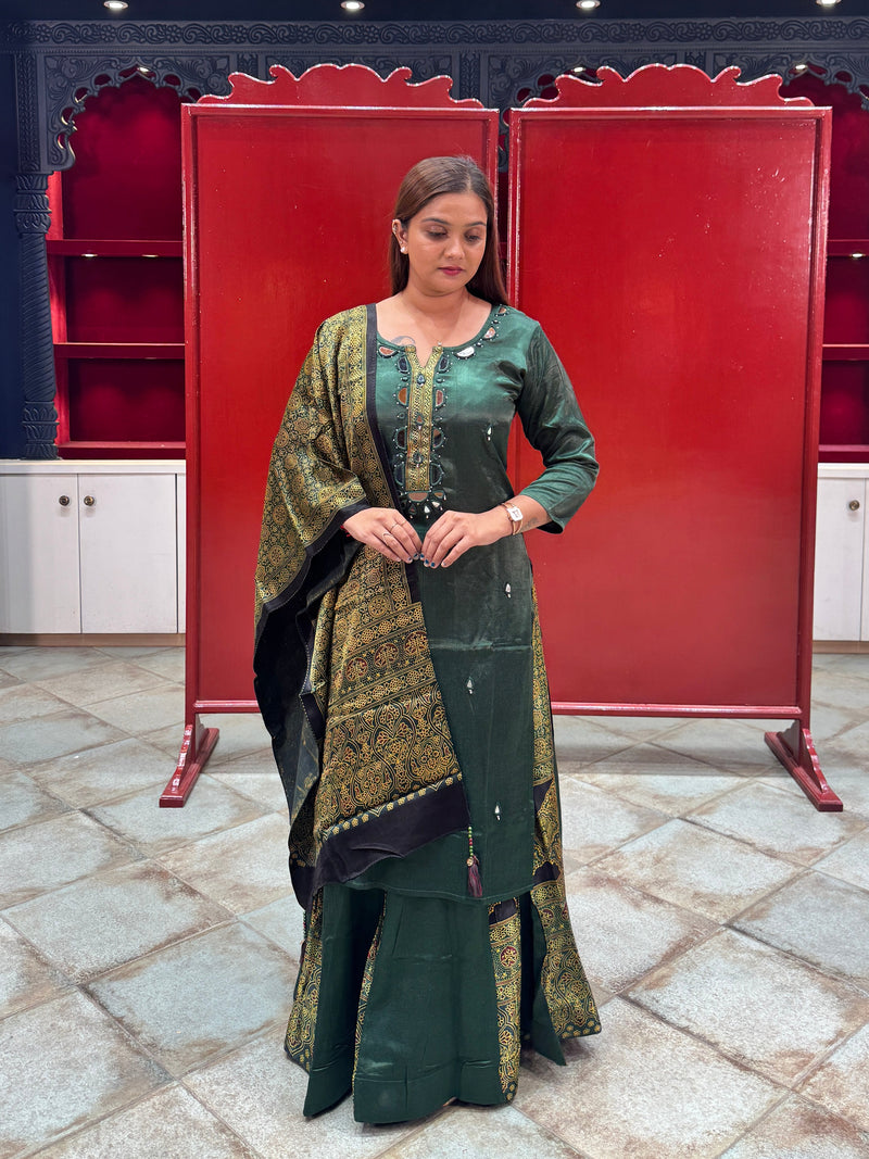 Emerald Green Sharara Set