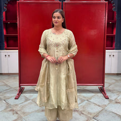 Pistachio Gold Metallic Kurta Set