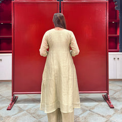 Pistachio Gold Metallic Kurta Set