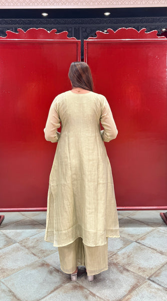 Pistachio Gold Metallic Kurta Set
