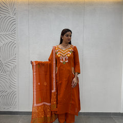 Rust Orange Kurta Set