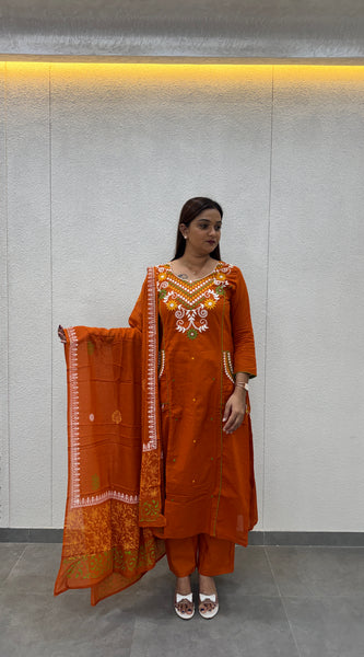 Rust Orange Kurta Set