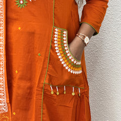 Rust Orange Kurta Set