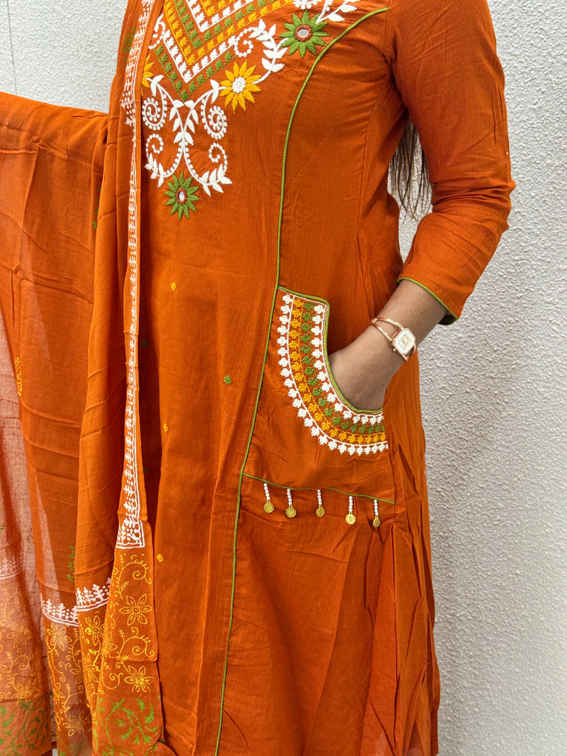 Rust Orange Kurta Set