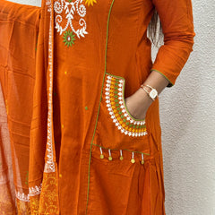 Rust Orange Kurta Set
