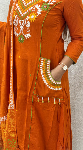 Rust Orange Kurta Set