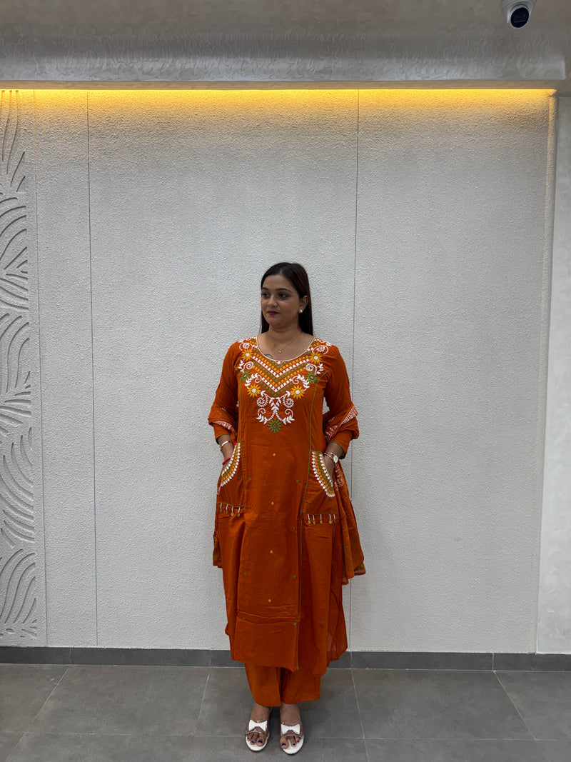 Rust Orange Kurta Set